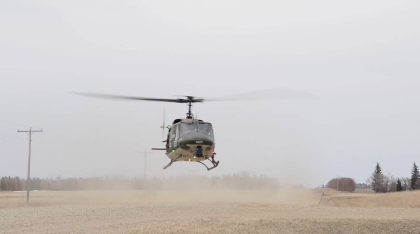 UH-1N seen landing near the missile silo. <em>AFGSC</em>
