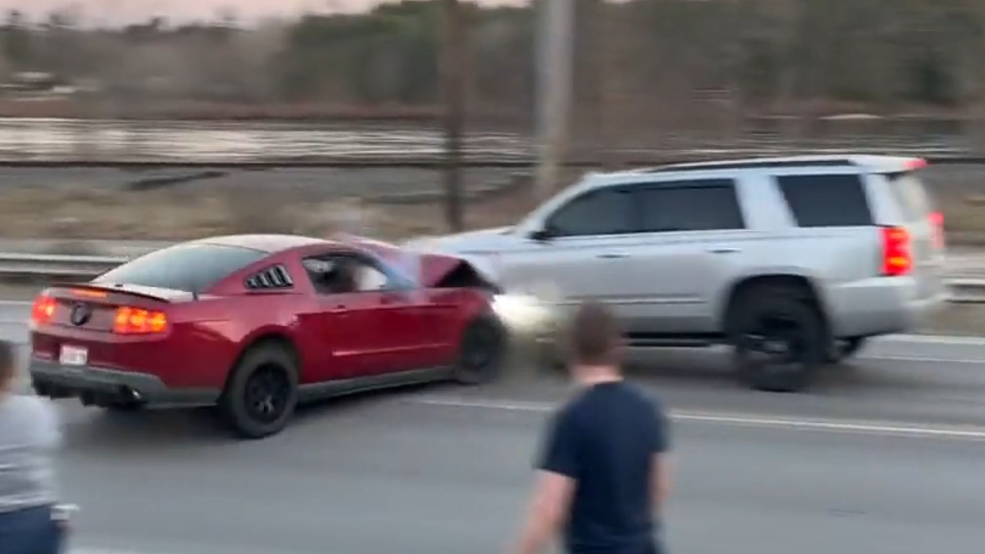 This Ford Mustang GT Crash Leaving a Car Meet Is Another Mustang Classic