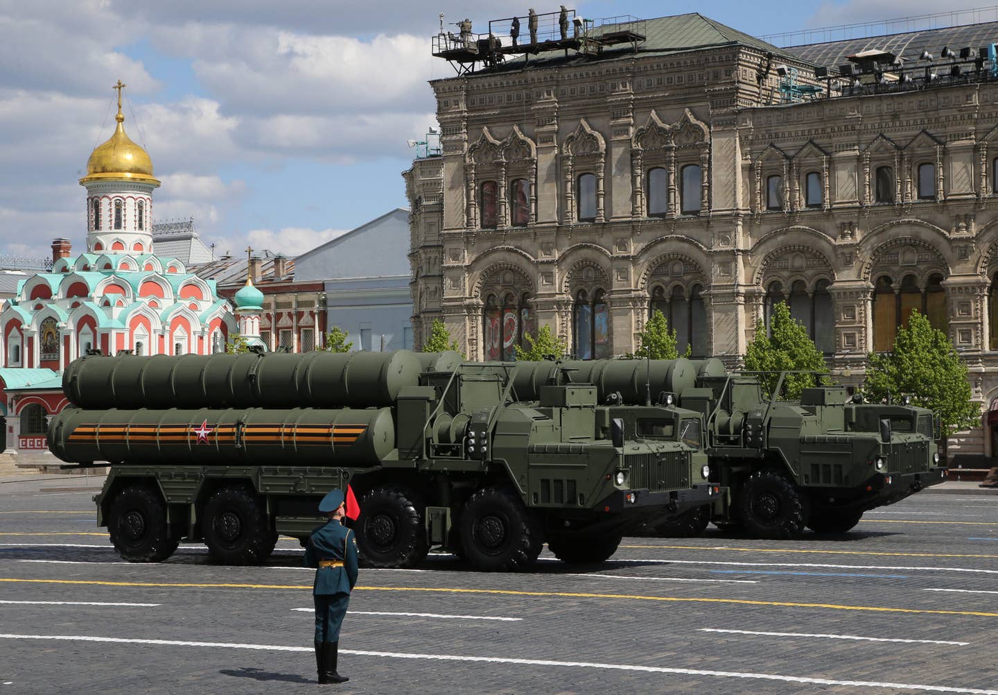 S-400 air defense missile systems (NATO reporting name SA-21 Growler) during the Victory Day parade in Red Square. <em>Photo by Contributor/Getty Images</em>