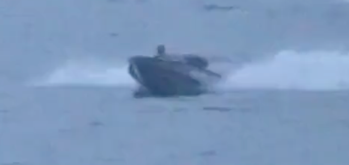 An image of the USV Russia's MoD claimed it destroyed today. (Russian MoD screencap)