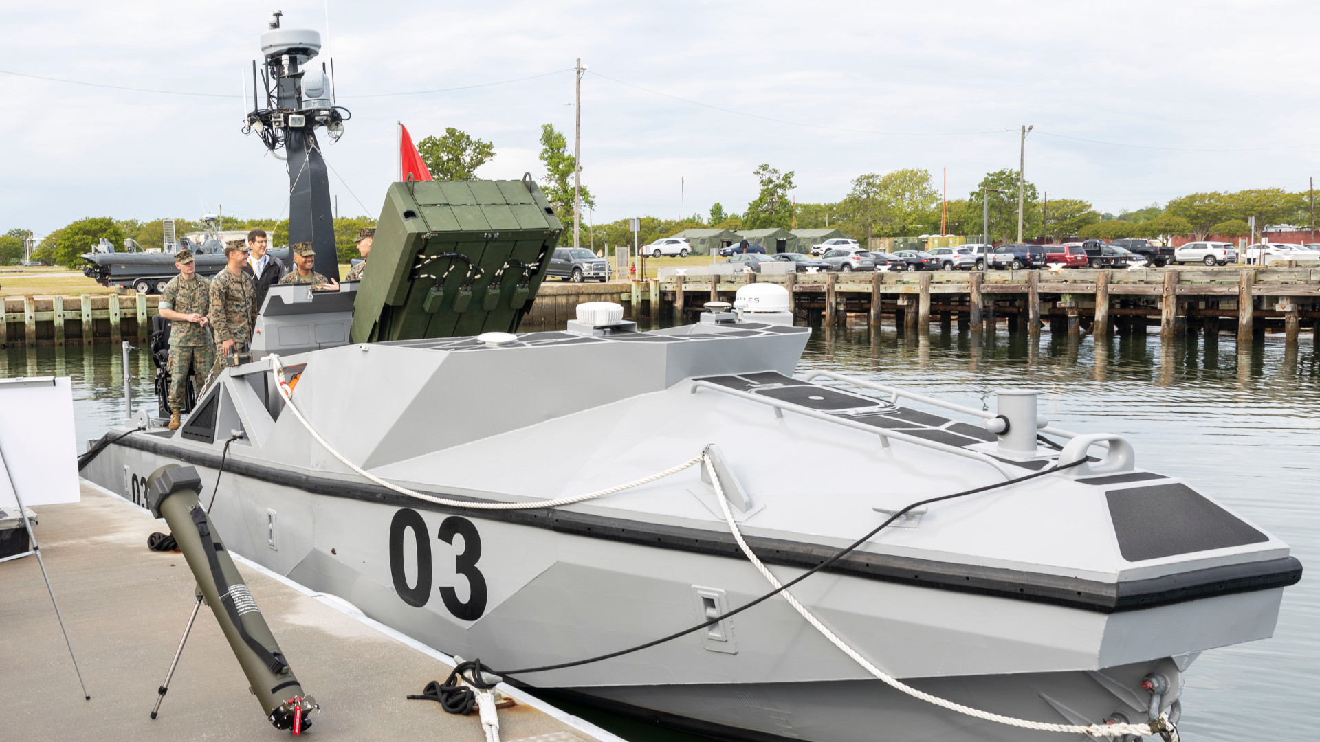 Our Best Look Yet At The Marines' New Loitering Munition Toting Drone Boat