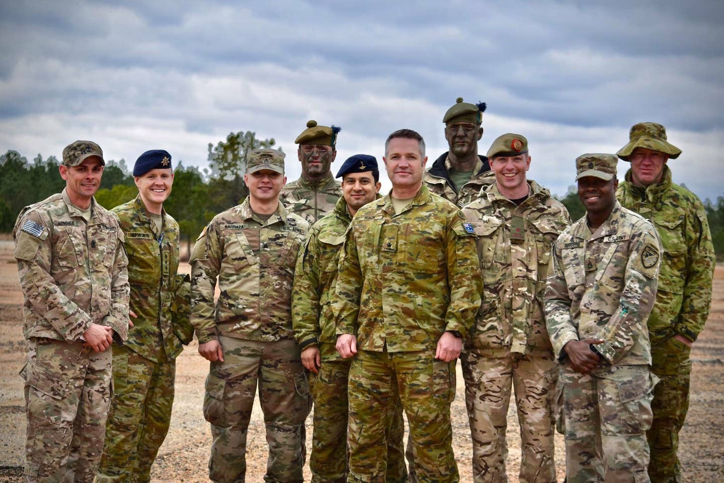 Members of the US Army, British Army, and Australian Army together during an exercise in 2018. <em>US Army</em>