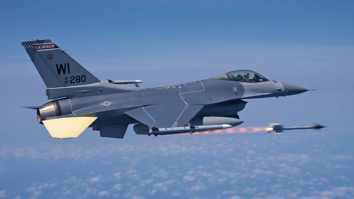 An F-16C fires an AIM-9M Sidewinder during Exercise Combat Archer in May 2023. Jamie Hunter