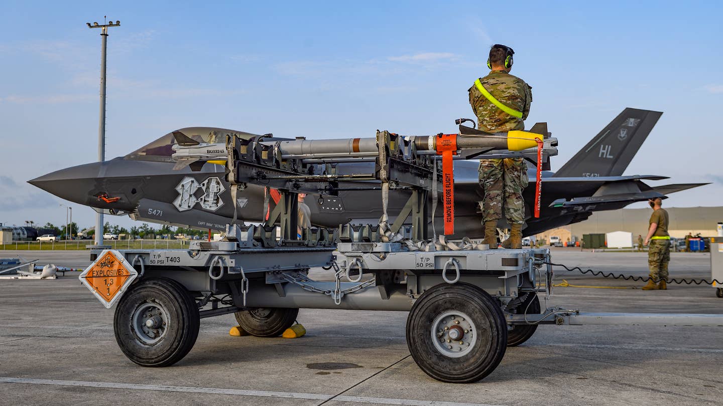 AIM-9Xs ready for loading onto an F-35A. <em>Jamie Hunter</em>