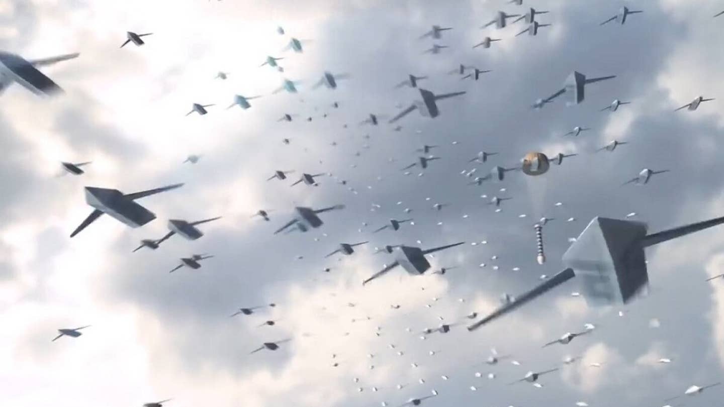 Marine Corps air-launched drone swarms
