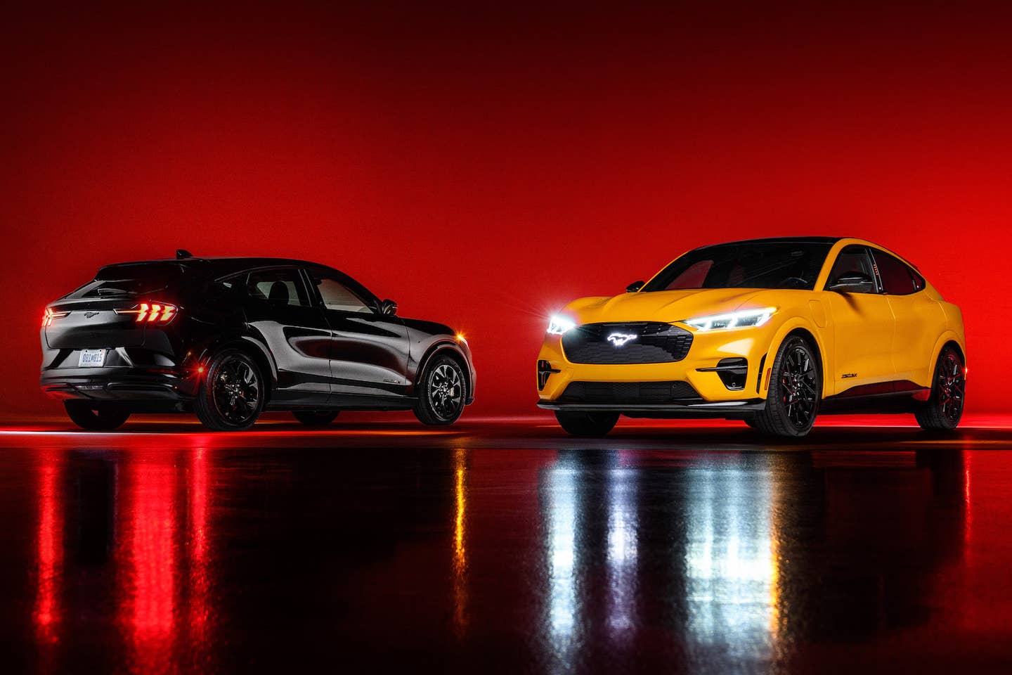 Preproduction Mustang Mach-E models shown. Available starting fall 2022.
