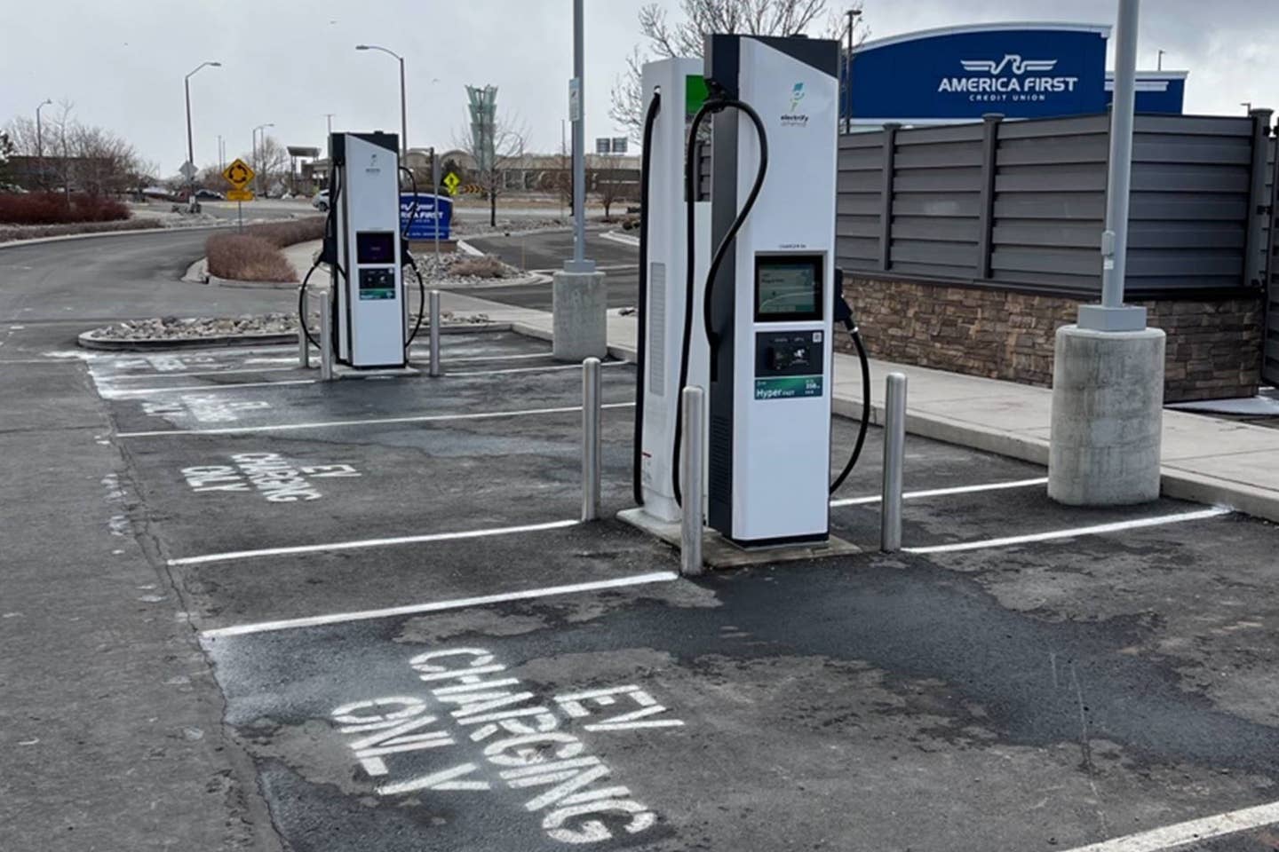 Upgraded Electrify America charging stall in Sparks, NV
