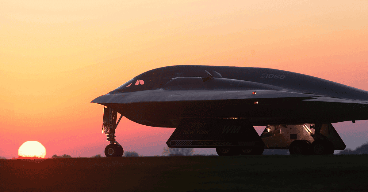 B-2 at sunset. (USAF)