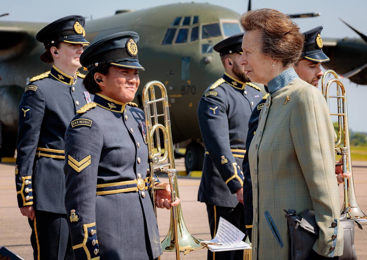 Princess Anne attends the stand down parade of No. 47 Squadron, June 9, 2023. <em>RAF image</em>