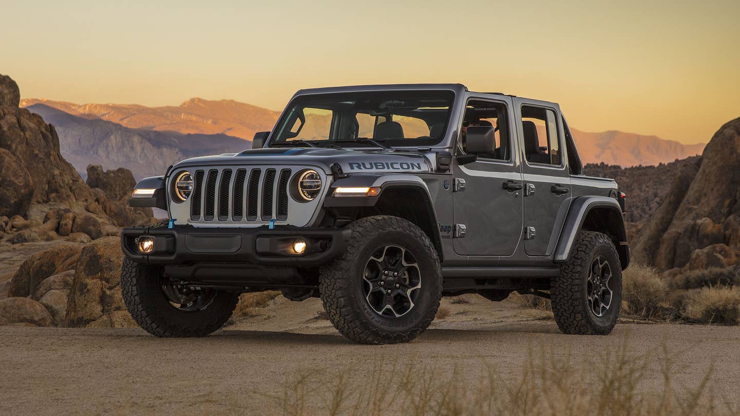 One of Stellantis' few hybrids is the Jeep Wrangler 4Xe.