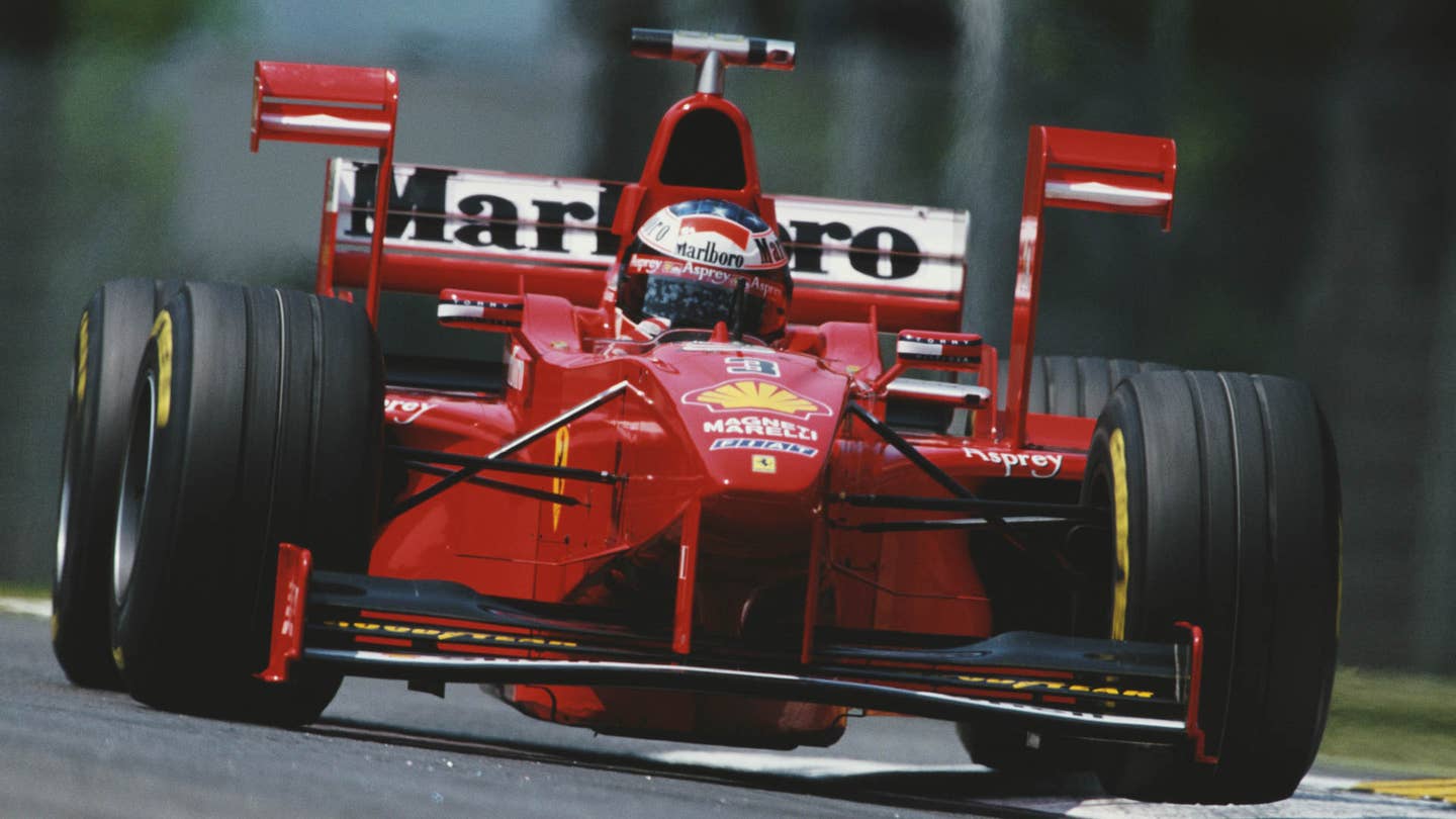 <em>Michael Schumacher's V10 Ferrar F1 car | via Getty Images</em>