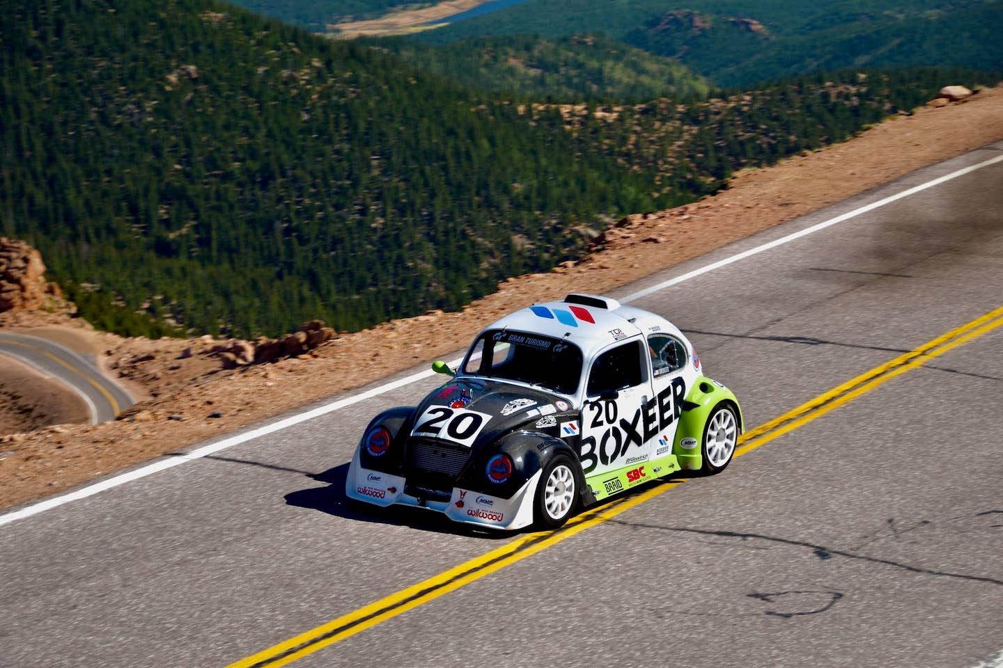 Blachon's twin-turbo TDI VW Beetle at the 2020 Pikes Peak International Hill Climb