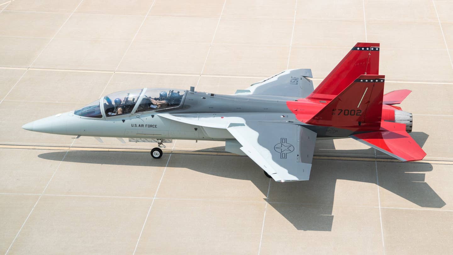 A view of the T-7A prototype on the ground earlier today. <em>USAF</em>