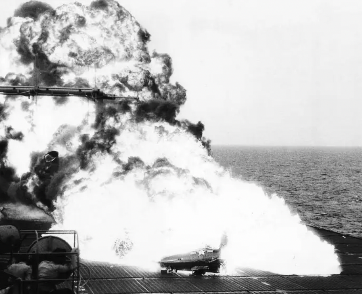 A well-known carrier accident of the 1950s: here, the F9F-5 Panther pilot <a href="https://www.thedrive.com/the-war-zone/41251/the-most-replayed-carrier-crash-in-history-happened-70-years-ago-today">survived a ramp strike</a> and the fiery destruction of his aircraft.