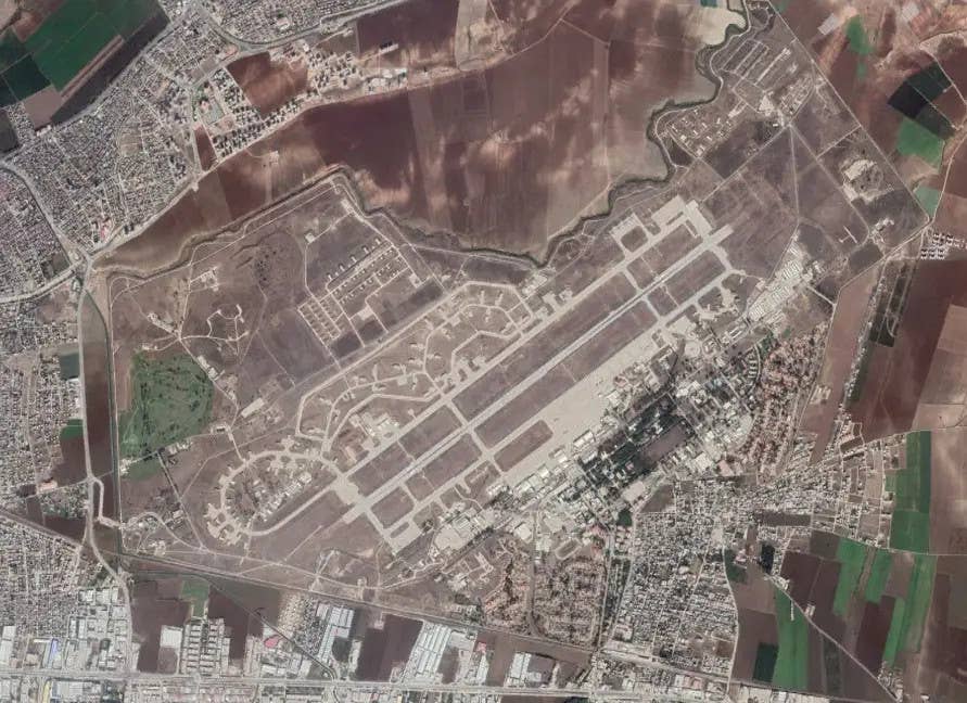 A satellite image of Incirlik Air Base in Turkey, where U.S. B61 bombs are stored. <em>Google Earth</em>