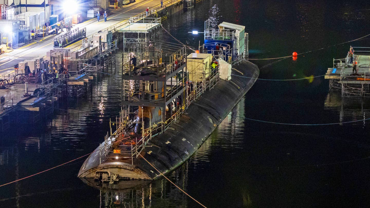 USS Connecticut (SSN 22) is docked for its Extended Docking Selected Restricted Availability July 12 at Puget Sound Naval Shipyard &amp; Intermediate Maintenance Facility. <em>USN</em>
