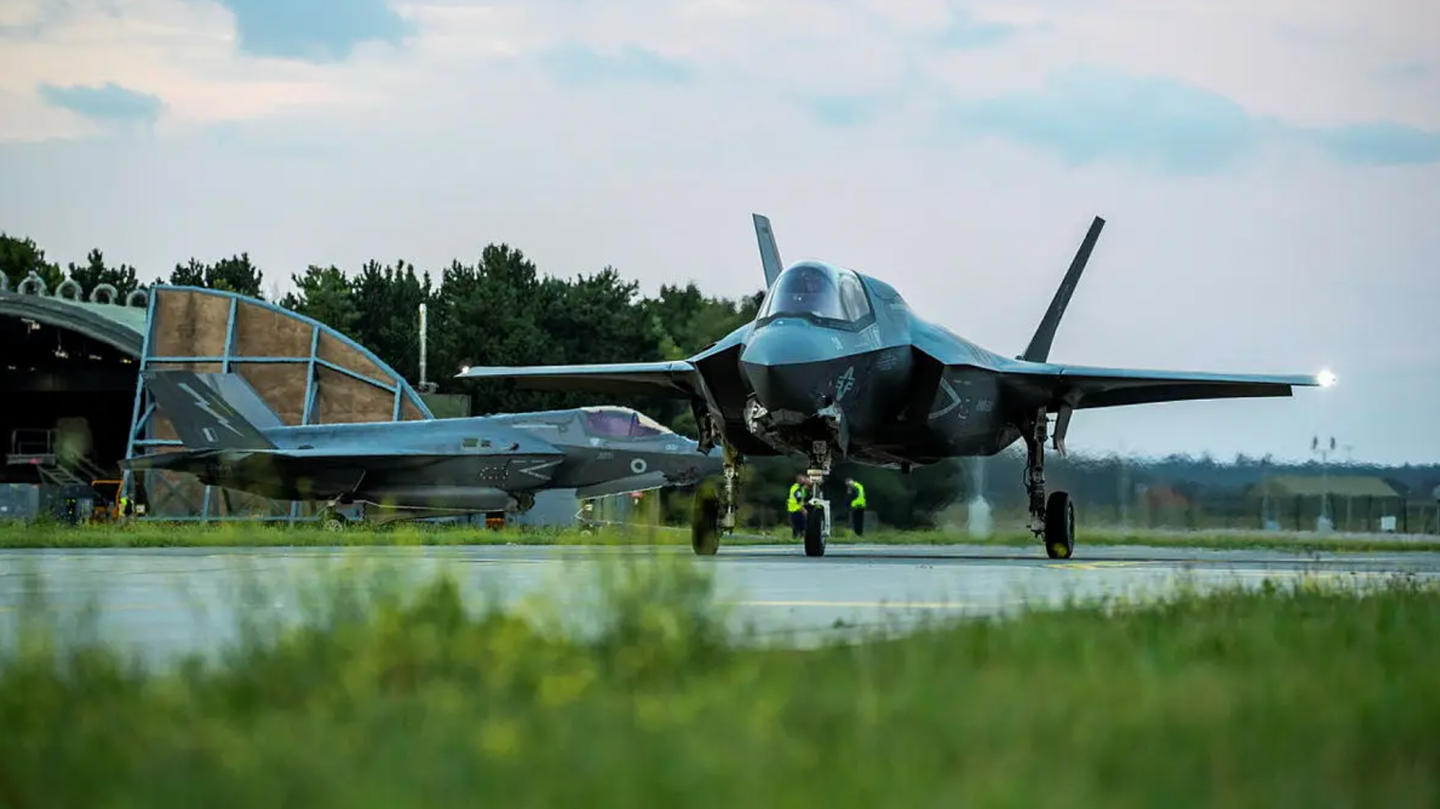 U.S. Marine Corps and RAF F-35Bs operate together at RAF Marham during a joint exercise.&nbsp;<em>Crown Copyright</em>