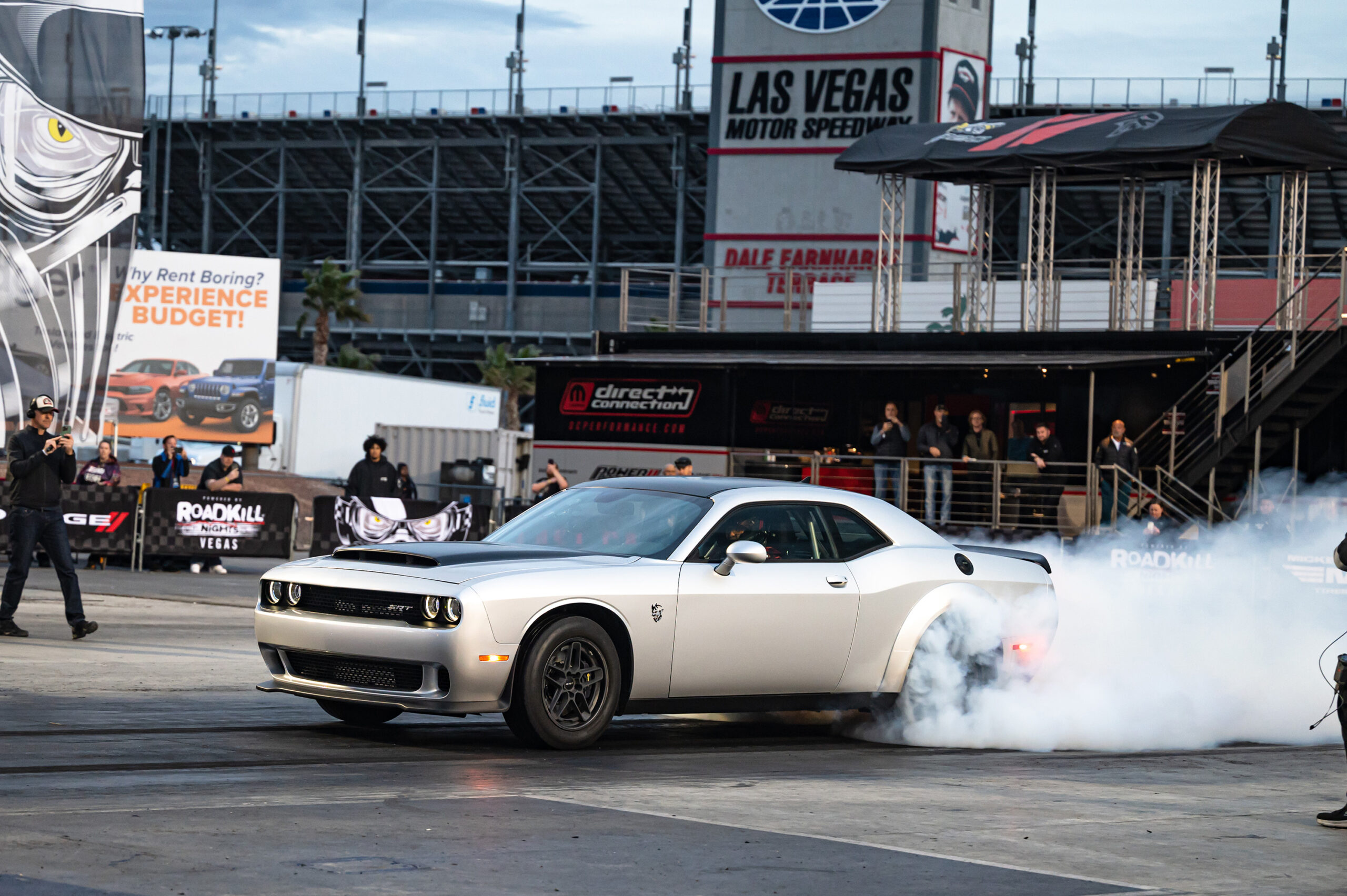 Dodge revealed the quickest, fastest and most powerful muscle car in the world, the 1,025-horsepower 2023 Dodge Challenger SRT Demon 170, at the Dodge Last Call Powered by Roadkill Nights Vegas performance festival at The Strip at Las Vegas Motor Speedway on March 20, 2023.