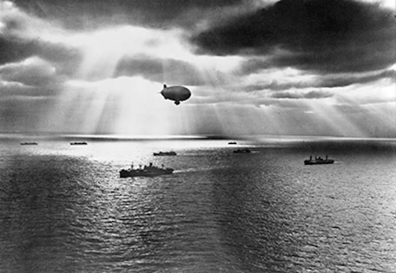 Goodyear airship on patrol with the U.S. Navy during World War II