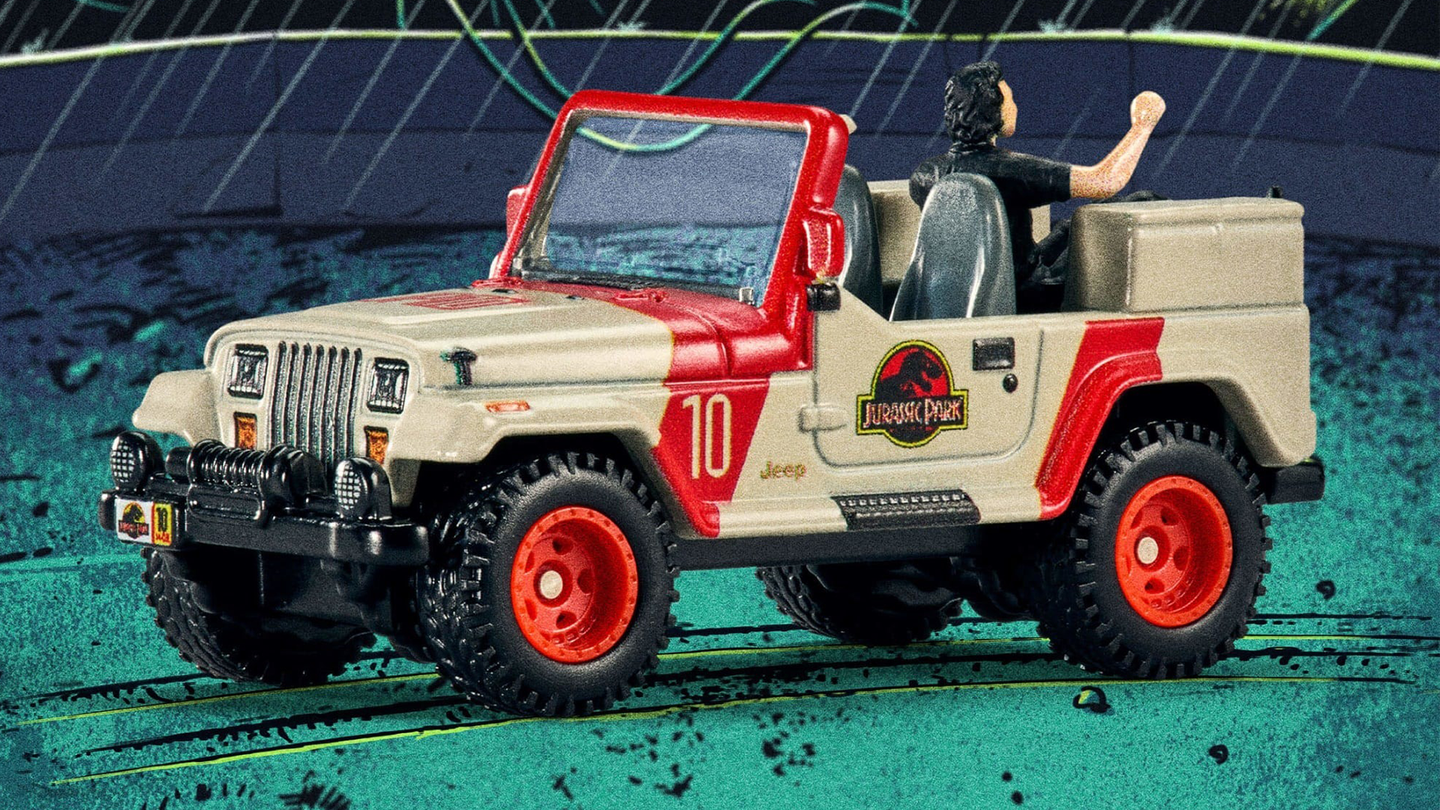 Hot Wheels Drops Jurassic Park Jeep Wrangler With a Little Jeff Goldblum in the Back