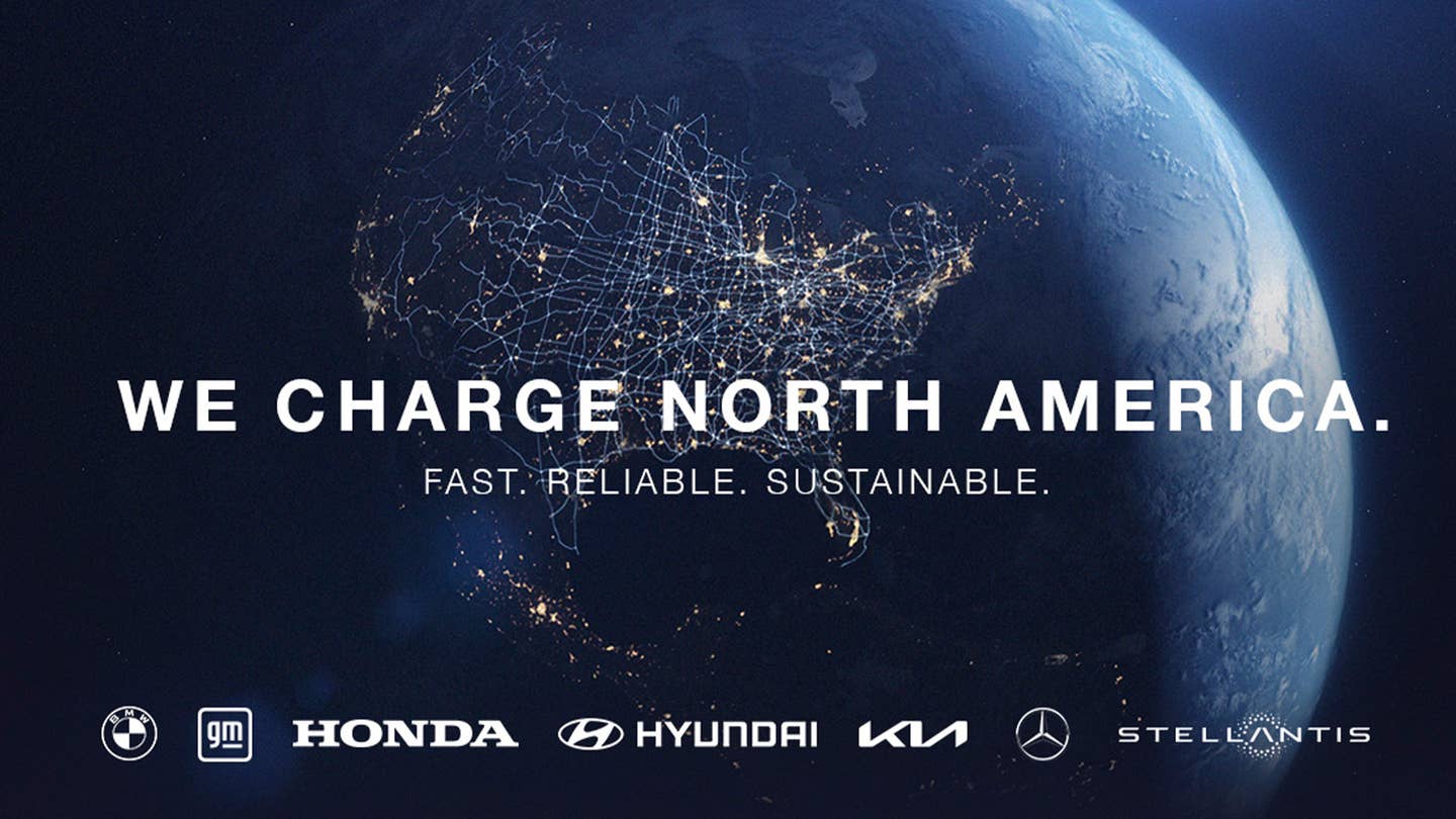 BMW, General Motors, Honda, Hyundai, Kia, Mercedes-Benz, and Stellantis have committed to building a charging network in North America
