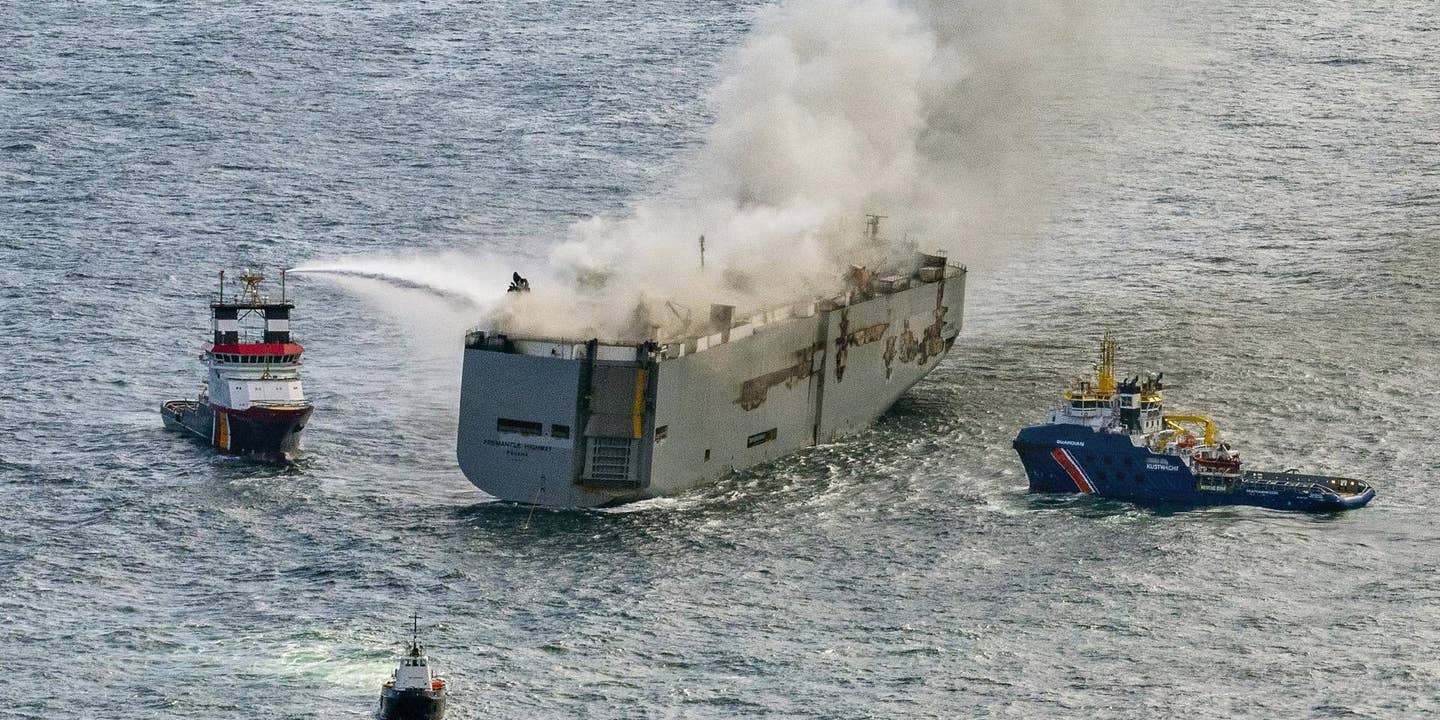 Cargo Ship Carrying 3,000 Cars Is Ablaze in North Sea, EV Suspected as Cause
