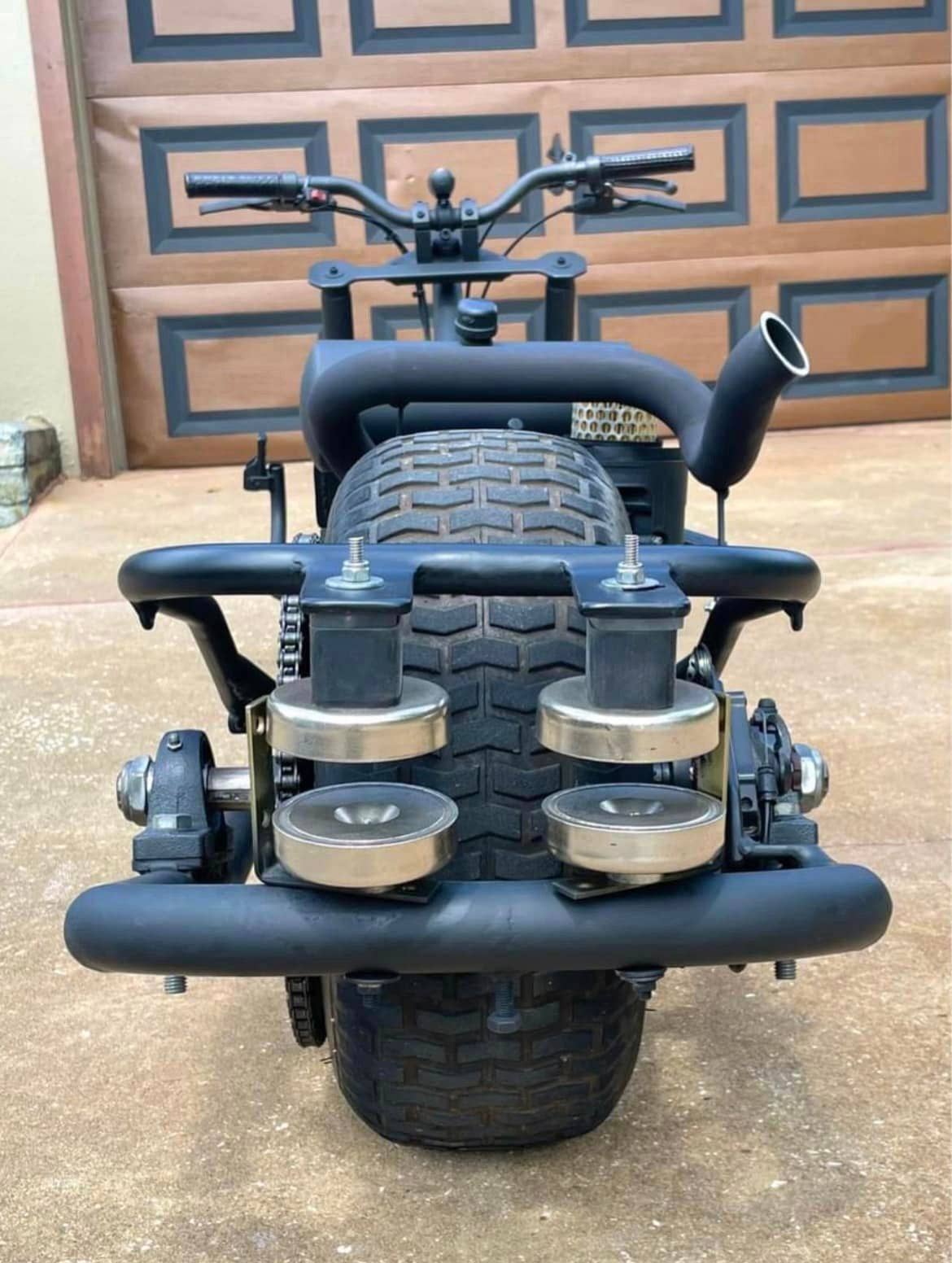 Homemade motorcycle with magnetic suspension