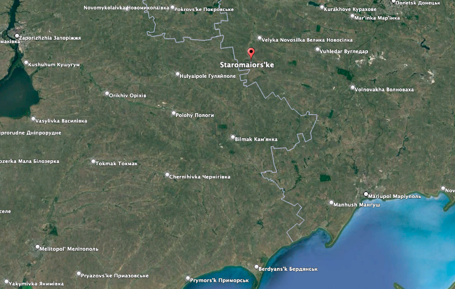 Staromayorsk is a key logistics node. (Google Earth image)