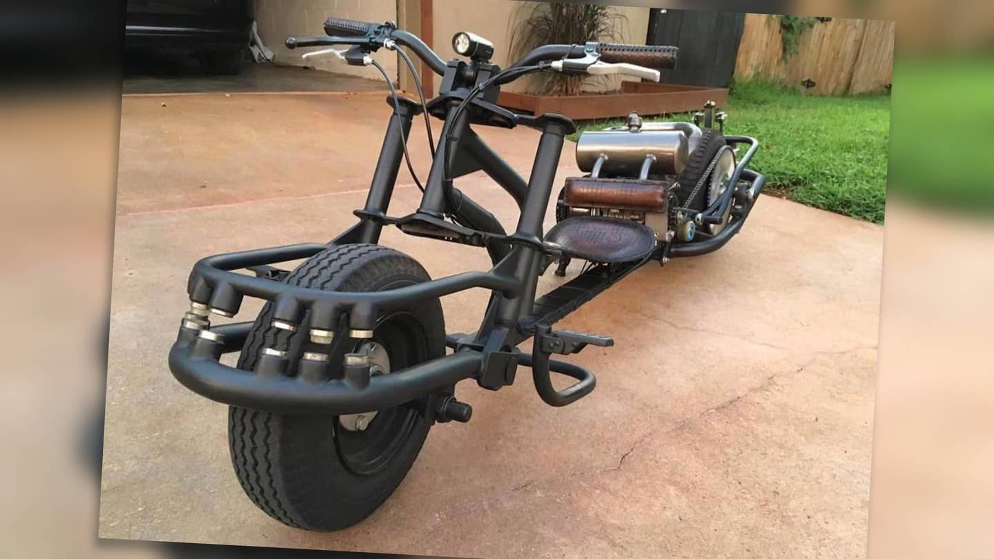 Homemade motorcycle with magnetic suspension