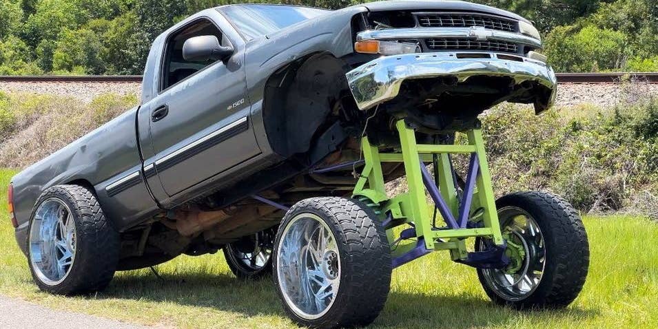 You Could Buy This Chevy Silverado Squat Truck With a 42-Inch Lift, But Please Don’t