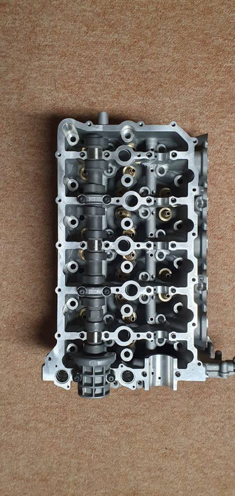 Disassembled prototype VW W10 engine, top side of cylinder head