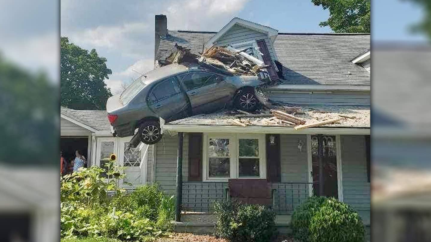 Toyota Corolla Driver’s Flight Into Second-Story Window Was ‘Intentional,’ Police Say