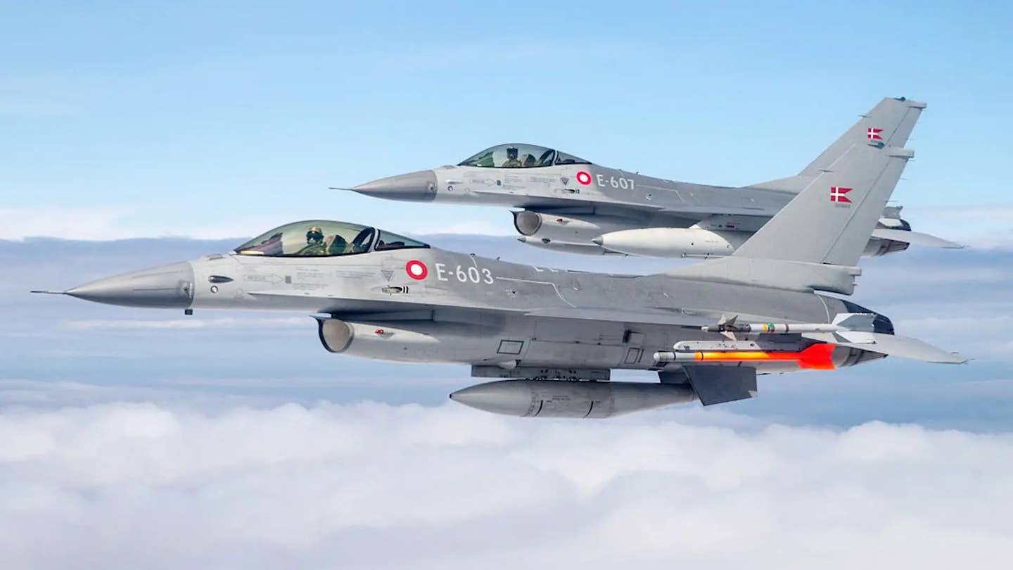A pair of Danish F-16s. <em>Danish Armed Forces </em>