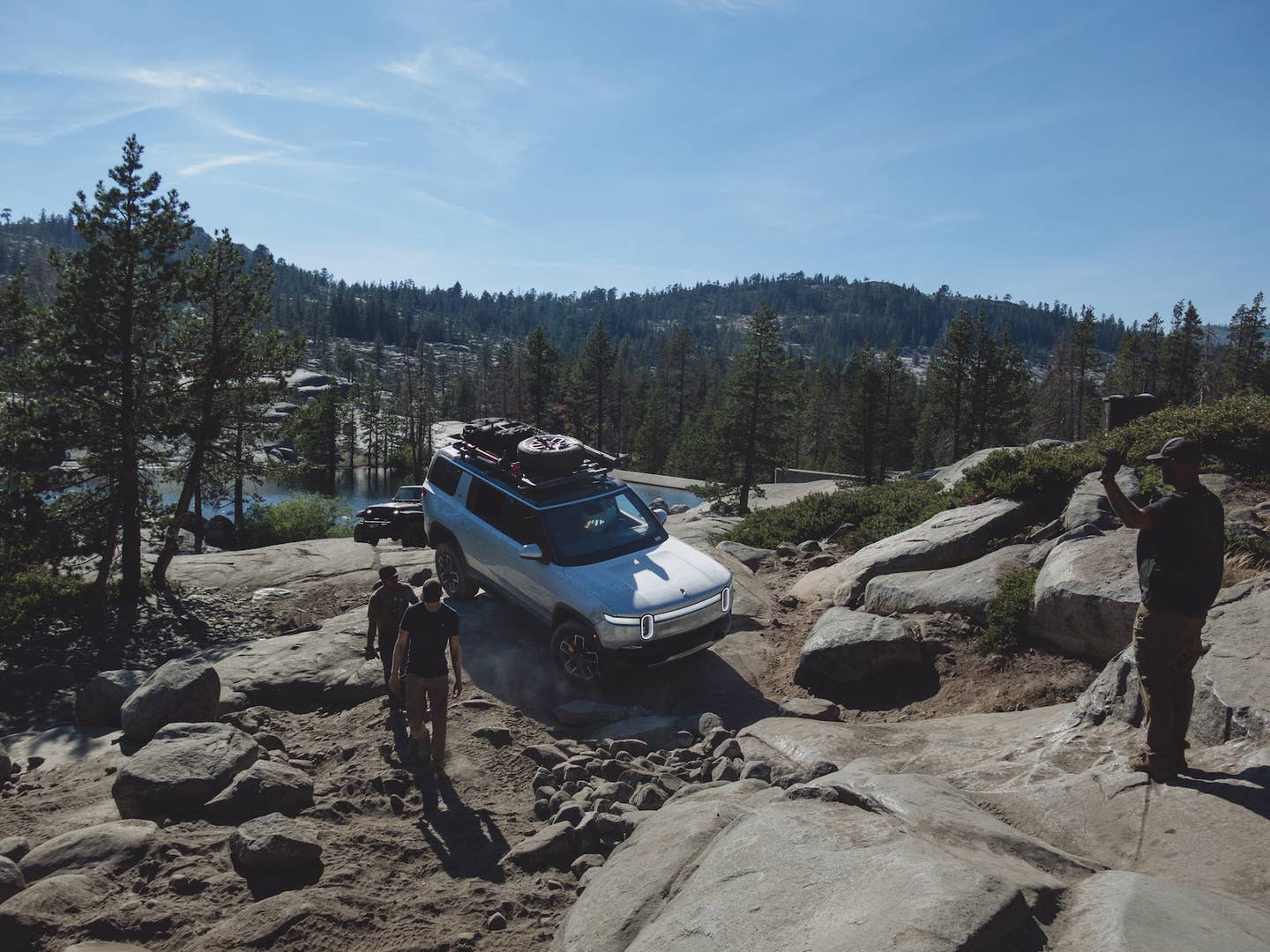 Rivian R1S on the Rubicon Trail