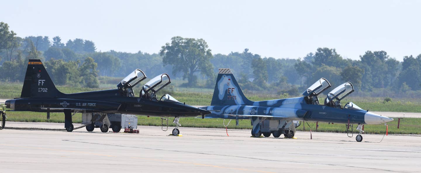 Air Force T-38s supporting Northern Lightning 2023 as aggressors. <em>Andy Laurent</em>