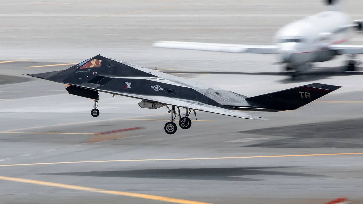 A 'retired' F-117 Nighthawk in Alaska supporting Exercise Northern Edge 2023. <em>USAF</em>