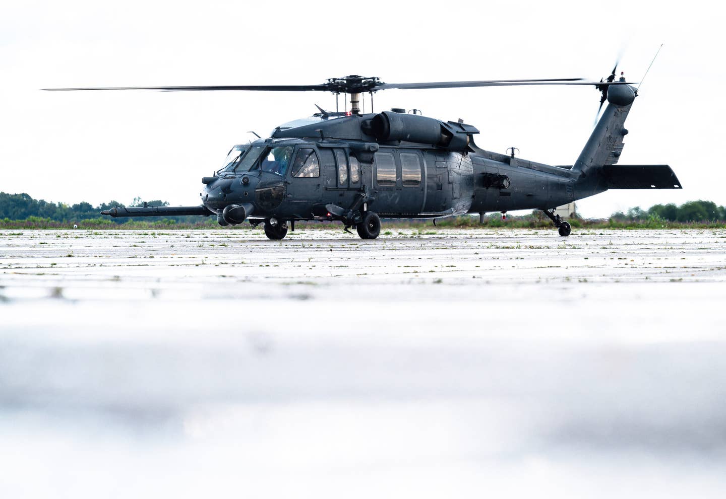 A U.S. Air Force HH-60G Pave Hawk helicopter arrives at Batajnica Air Base, Serbia Aug. 7, 2023. <em>U.S. Air Force photo by Airman 1st Class Edgar Grimaldo</em>