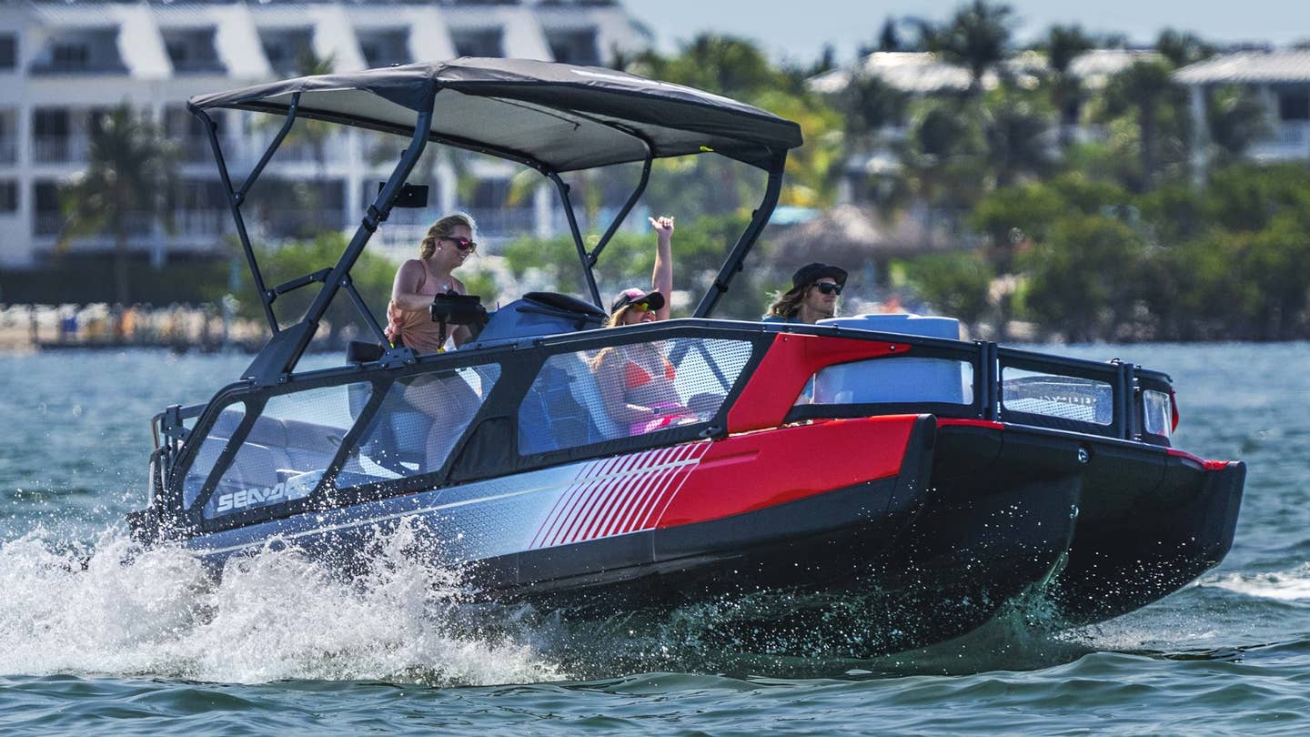 Sea-Doo Made a 19-Foot Pontoon Boat Disguised as a Jet Ski