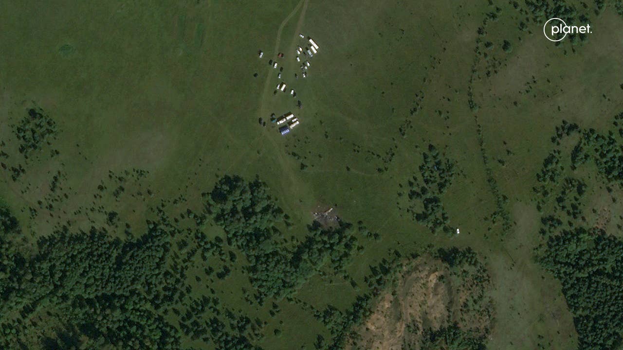 The crash site seen in an image courtesy of Planet Labs. (Planet Labs)