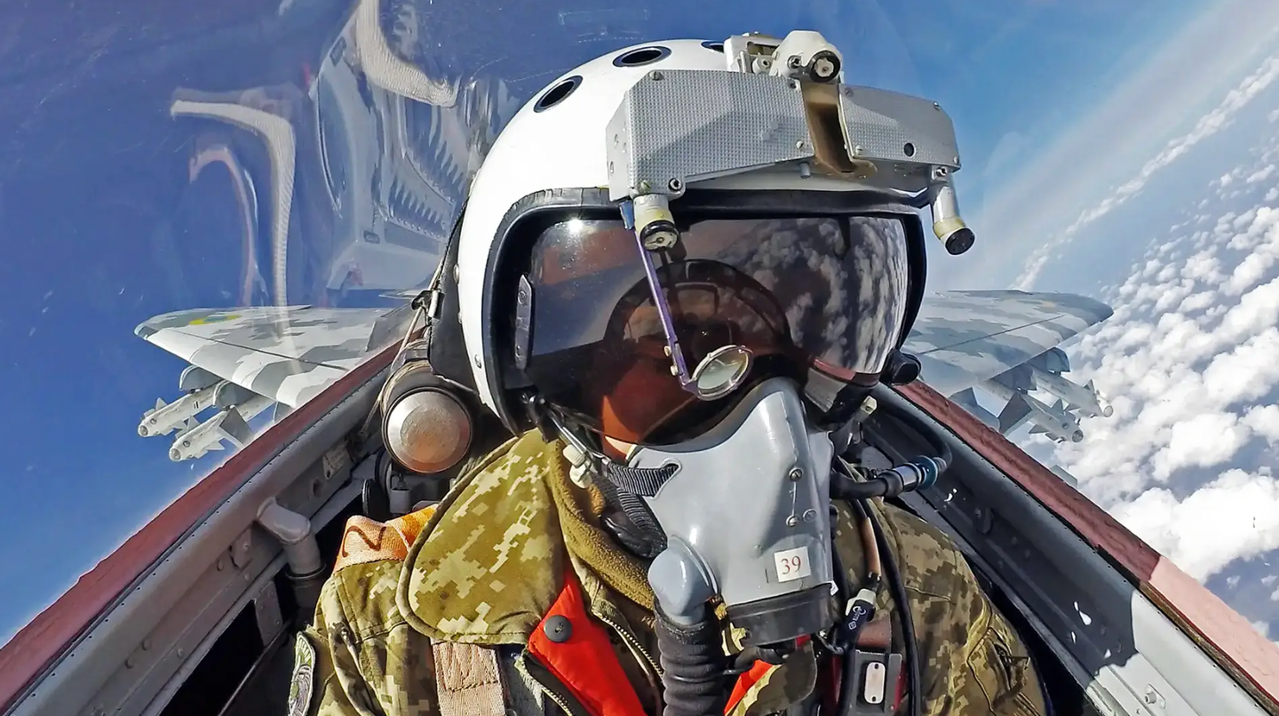 Juice in the cockpit of a fully armed Ukrainian MiG-29. <em>Juice/Ukrainian Air Force</em><br>