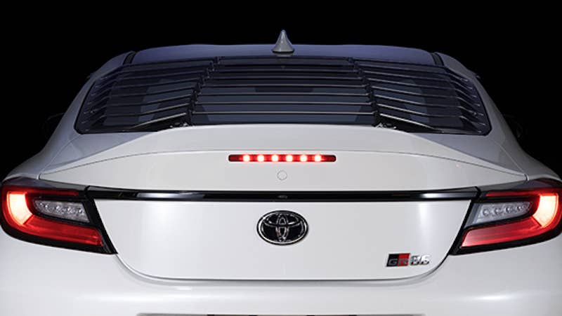 TRD rear window louvers for the 2023 Toyota GR86