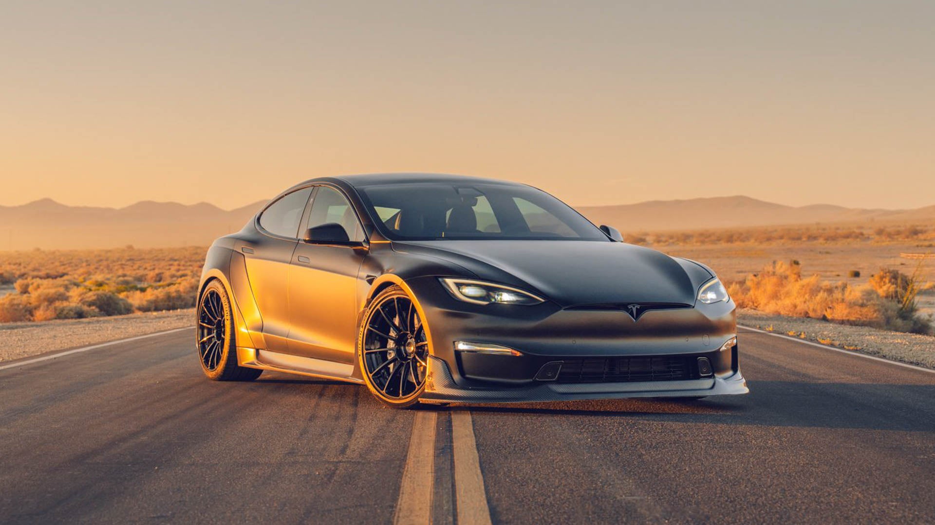 This Dark Knight Body Kit Adds Some Aggression to the Tesla Model S