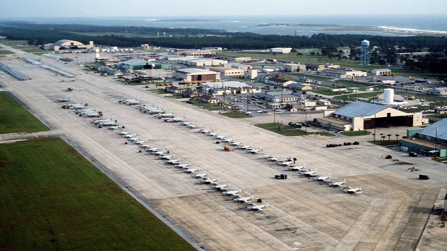 The packed flightline during William Tell '82. <em>USAF</em>