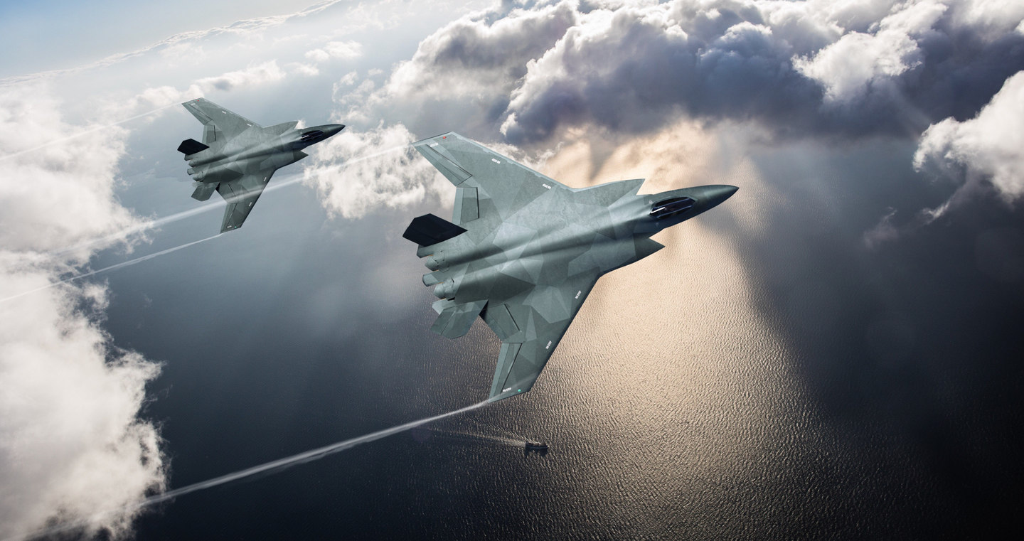 The latest concept art for the Temest sixth-generation fighter, released today. <em>BAE Systems</em>