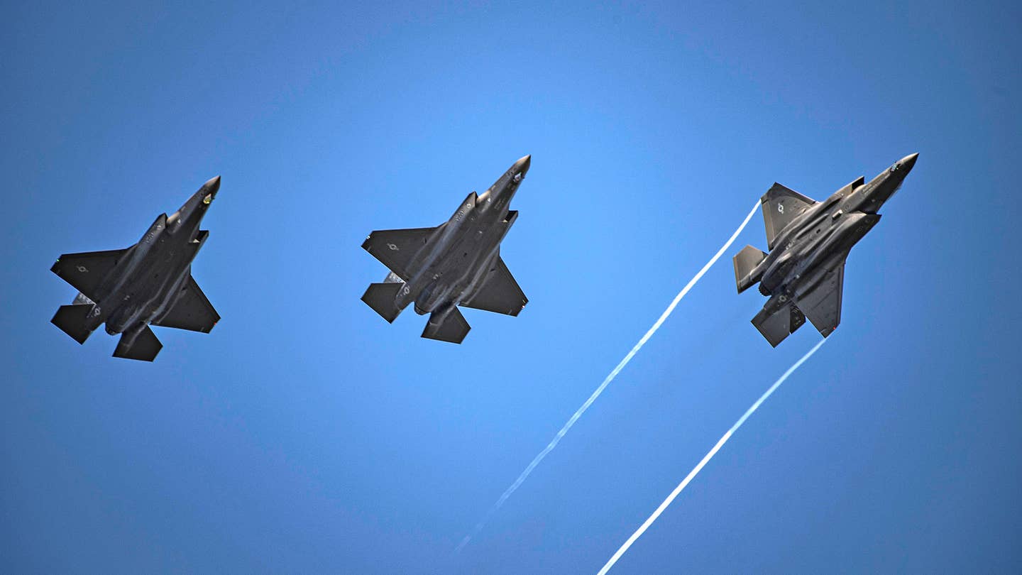 F-35As return from the first William Tell 2023 mission on September 11, 2023. <em>Jamie Hunter</em>
