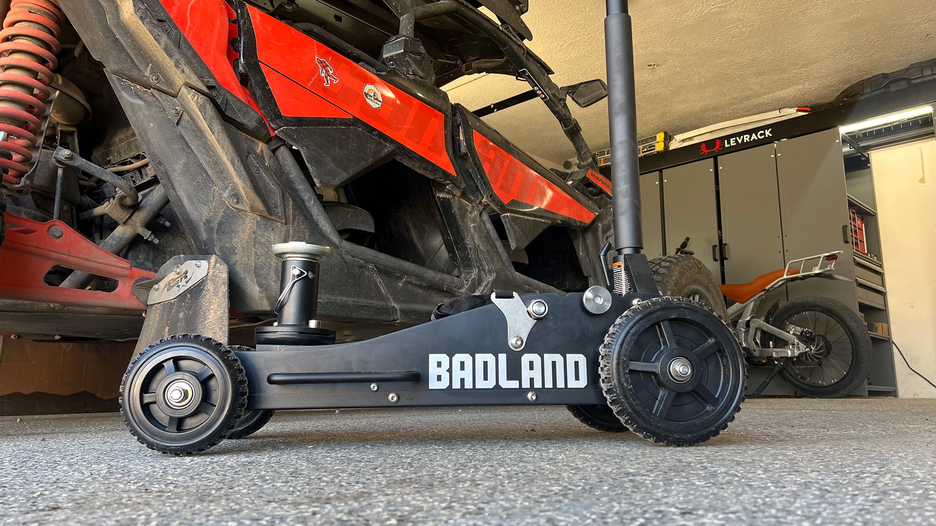 The Harbor Freight Badland All-Terrain Jack proves to be an extremely valuable tool.