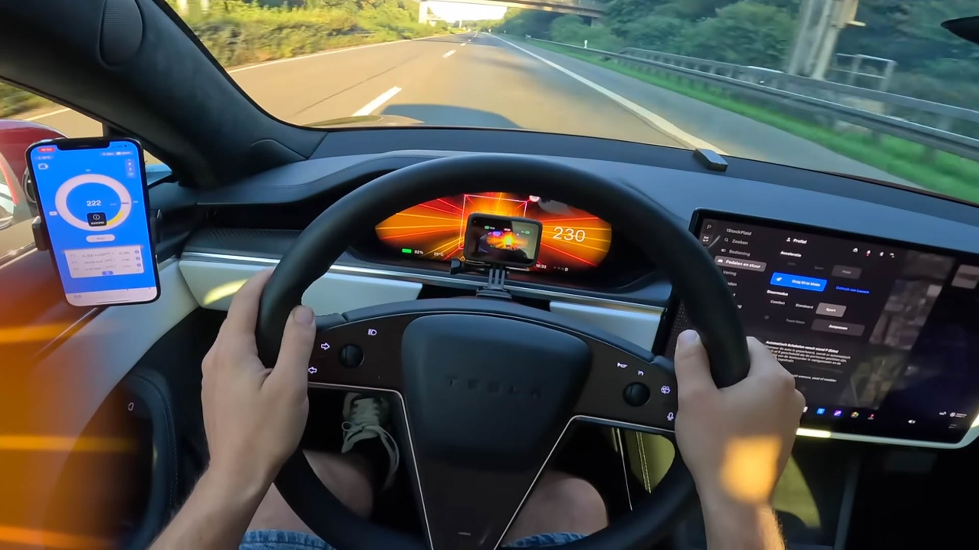 Witness the awe-inspiring feat of a Tesla Model S Plaid accelerating from 62 to 124 MPH in a mind-boggling time of just 2.99 seconds.
