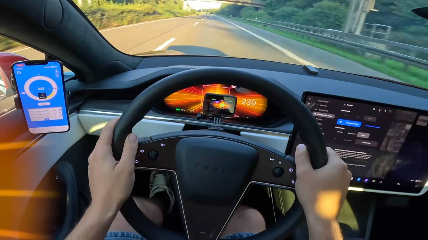 Watch a Tesla Model S Plaid Do 62 to 124 MPH in 2.99 Seconds