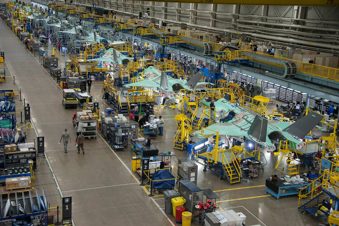 The F-35 production line at Fort Worth, Texas. <em>Alexander H. Groves/Lockheed Martin</em>