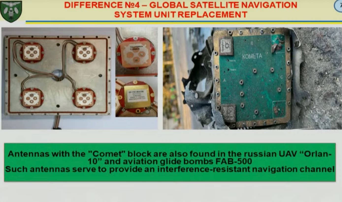 Rusko přidalo k dronům Shahed-136 digitální anténní naváděcí systém Kometa.  (foto Ukrajinského vojenského mediálního centra)